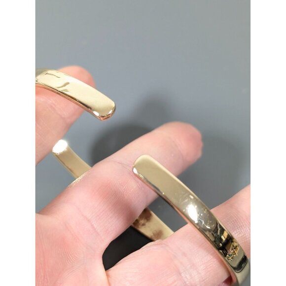 Modernist Gold Tone Bypass Hinge Bangle Bracelet Retro Glam 7 in - Picture 5 of 9